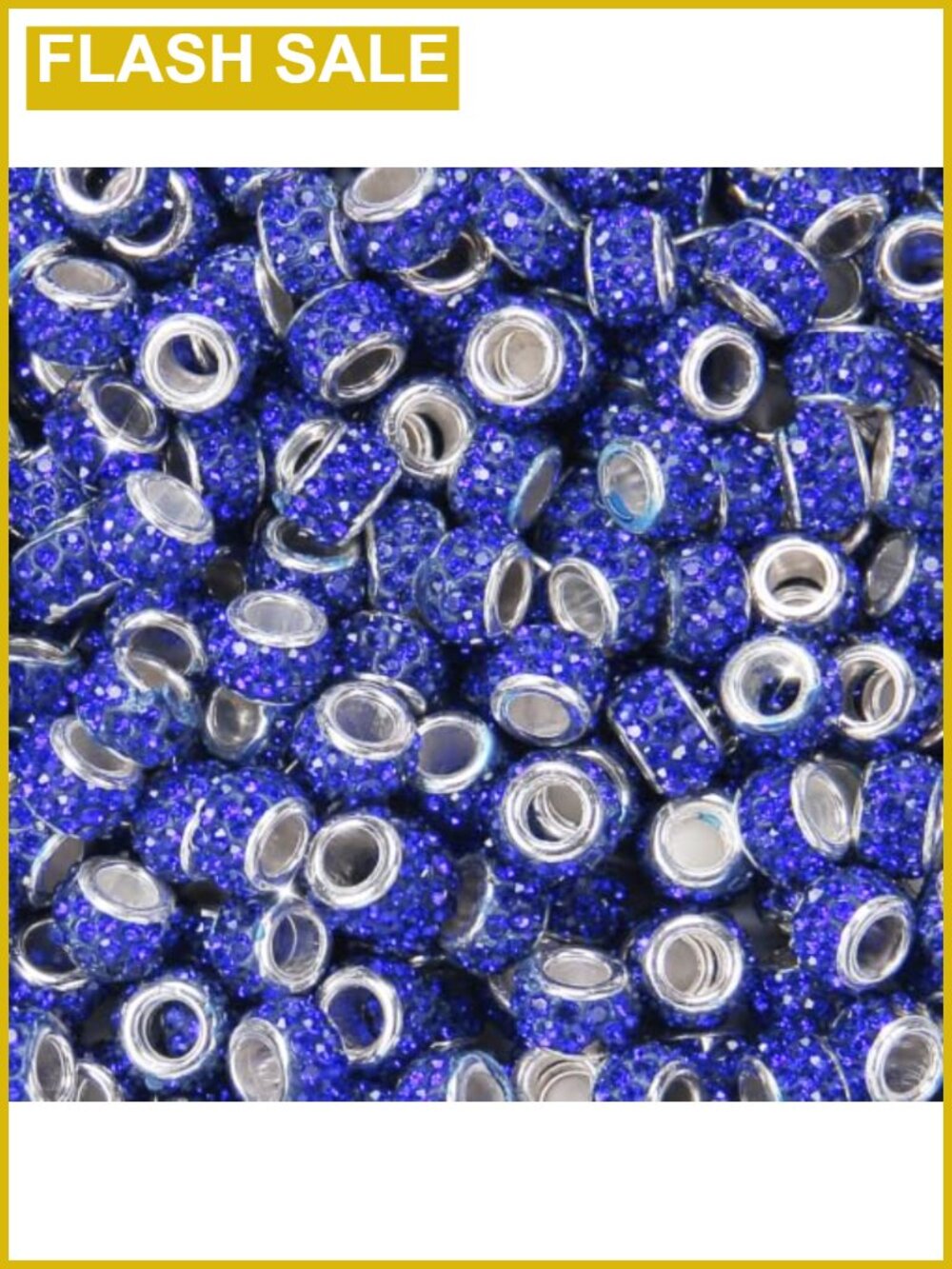 100 Pcs Rhinestone Spacer Beads Large Hole